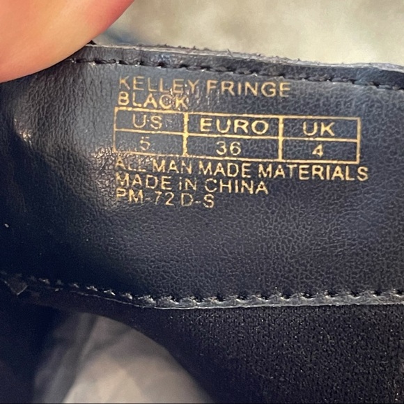 Sam Edelman Kelly Fringe Black Peep Toe Wedge 5 - Picture 11 of 15